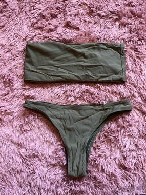 PacSun Olive Green Bandeau Bikini Set